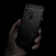 Spigen Husa Rugged Armor iPhone XS / X Black (antishock)