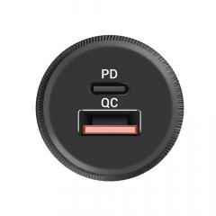 Lemontti Incarcator Auto PD USB + Quick Charge Type-C 30W Black (output USB + Type-C 5A max, QC3.0)