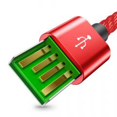 Baseus Cablu Double Fast Charging Type-C Red (5A, 1m, impletitura textila, 480Mbps)