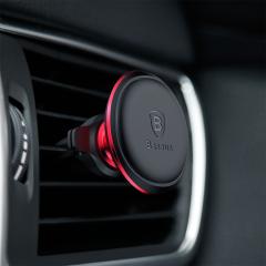 Baseus Suport Auto Magnetic Air Vent Red (rotatie 360, cable clip, prindere la sistemul de ventilatie)