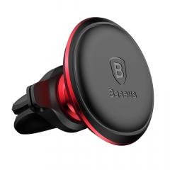 Baseus Suport Auto Magnetic Air Vent Red (rotatie 360, cable clip, prindere la sistemul de ventilatie)