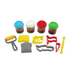 Set Cars Galetusa Cu 4 Borcanase Plastilina Si Accesorii Pentru Modelat