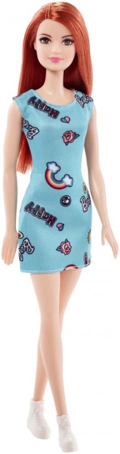 Papusa - Barbie rochita albastra cu imprimeu