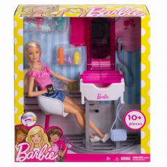 Set papusi - Barbie Salon de infrumusetare cu papusa blonda