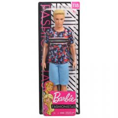 Papusa baiat - Barbie Fashionistas cu pantaloni scurti albastri