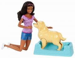 Set jucarii - Barbie Bruneta - Catelus si accesorii