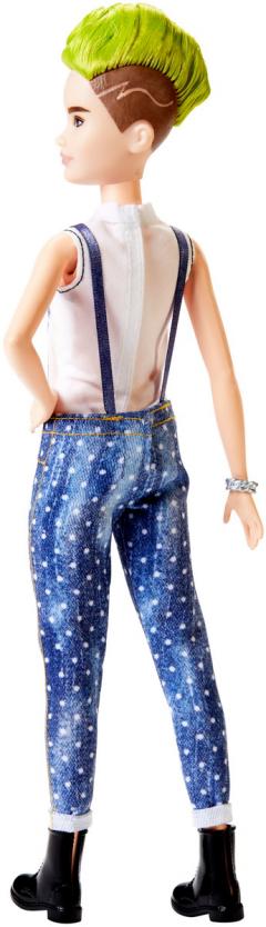 Papusa - Barbie Fashionistas - Cu salopeta si o coafura verde