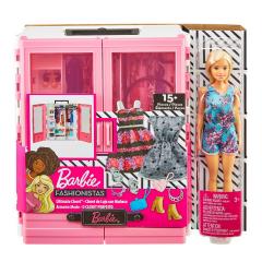 Papusa - Barbie Fashionistas - Dulapior cu hainute si accesorii