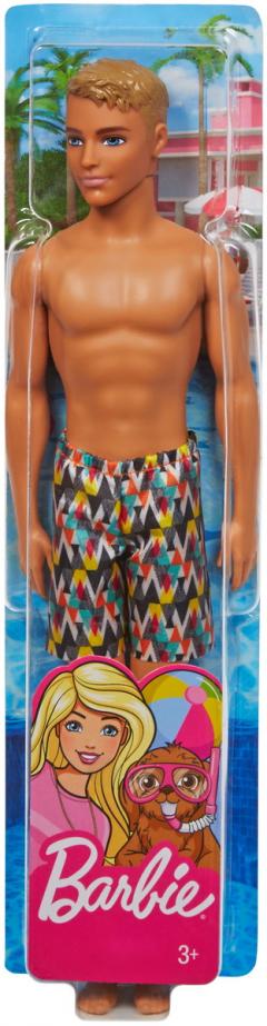 Papusa baiat - Ken - La plaja in costum de baie multicolor