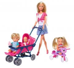 Set papusi - Steffi cu 3 copii / Baby World