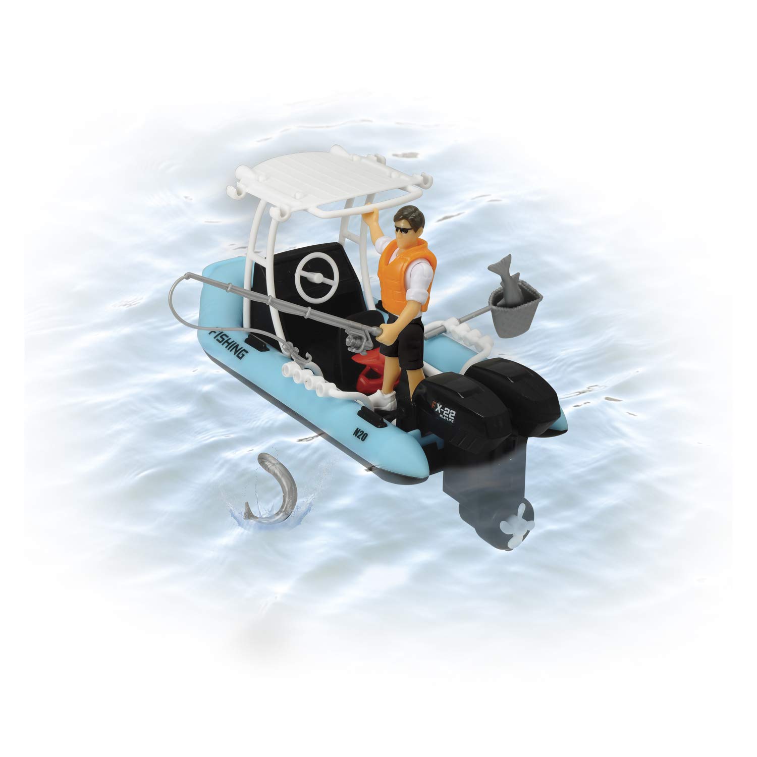 Set jucarii Barca de pescuit / Fishing Boat Set Dickie Toys