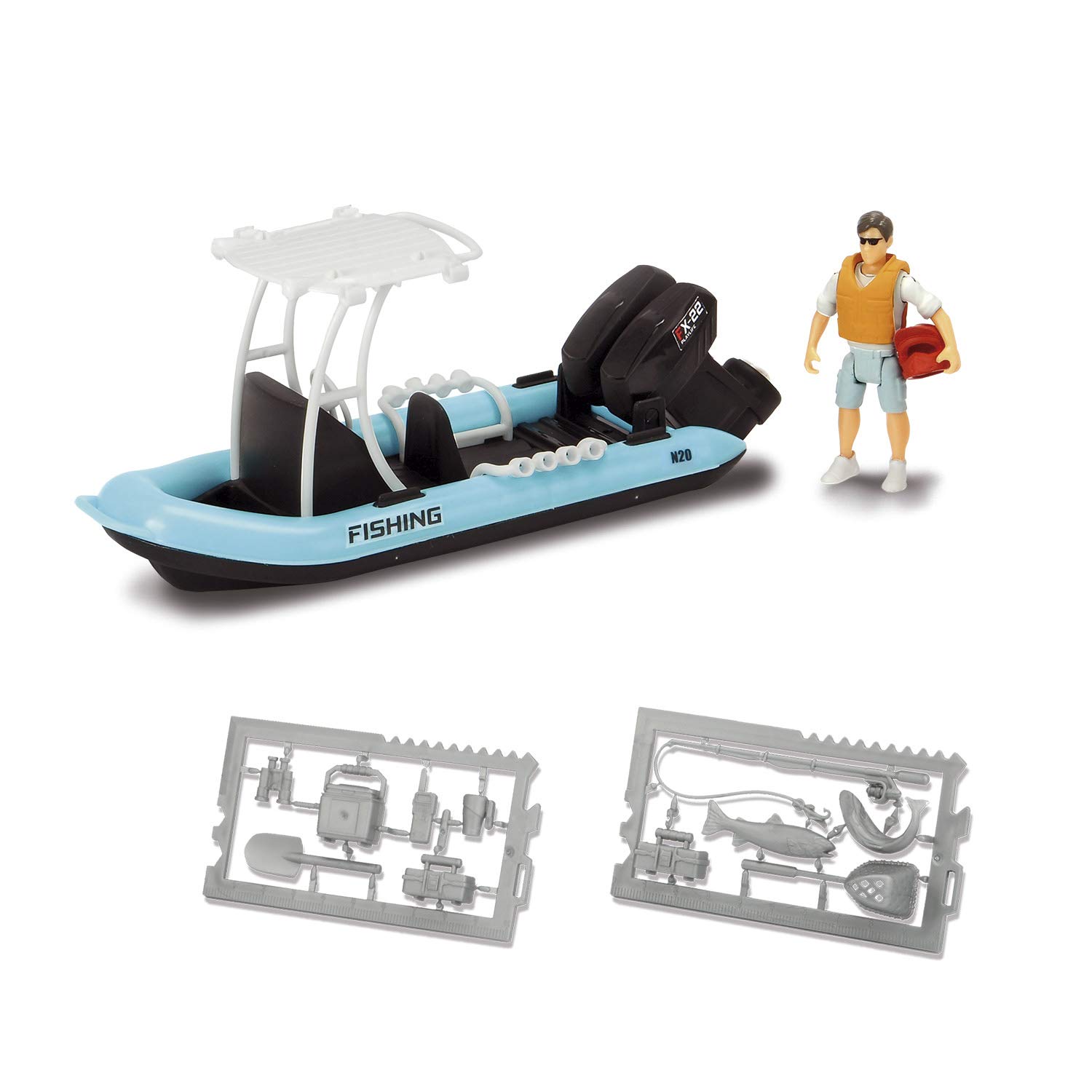 Set jucarii Barca de pescuit / Fishing Boat Set Dickie Toys