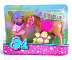 Set de joaca Evi Love, cu ponei maro deschis