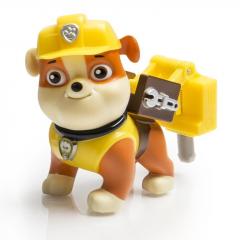 Set jucarii - Patrula Catelusilor Rubble Action Pack Pup and Badge