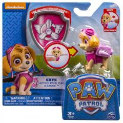 Set jucarii - Patrula Catelusilor Skye Action Pack Pup and Badge