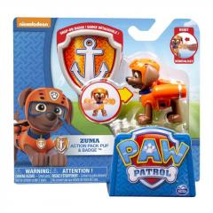 Set jucarii - Patrula Catelusilor Zuma Action Pack Pup and Badge