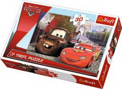 Puzzle 30 piese - Bucsa si Fulger - McQueen in Europa