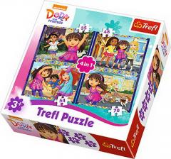 Puzzle 4in1 - Distractie cu Dora