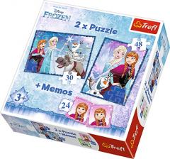 Set 2 puzzle - Frozen Elsa si Anna 2 x puzzle + Memos