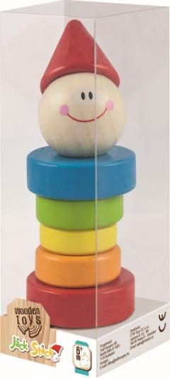 Clovn inele colorate din lemn