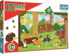 Puzzle 15 piese maxi - Animals in the forest