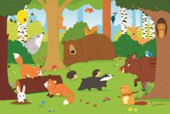 Puzzle 15 piese maxi - Animals in the forest