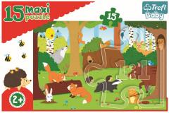 Puzzle 15 piese maxi - Animals in the forest