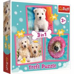 Puzzle 3in1 - Catelusi la baita