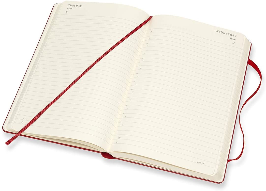Agenda 2021 Moleskine 12 Month Daily Notebook Planner Scarlet Red Hardcover Large Moleskine