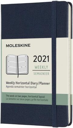 Agenda 2021 - Moleskine 12-Month Weekly Notebook Planner - Sapphire Blue, Hardcover Pocket