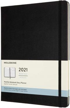 Agenda 2021 - Moleskine 12-Month Monthly Notebook Planner - Black, XL