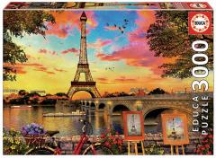 Puzzle 3000 piese - Sunset in Paris