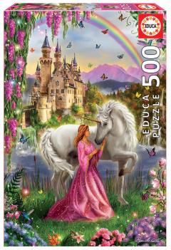 Puzzle 500 piese - Fairy and Unicorn