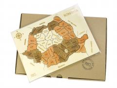 Puzzle educativ din lemn - Harta Romaniei pe Judete