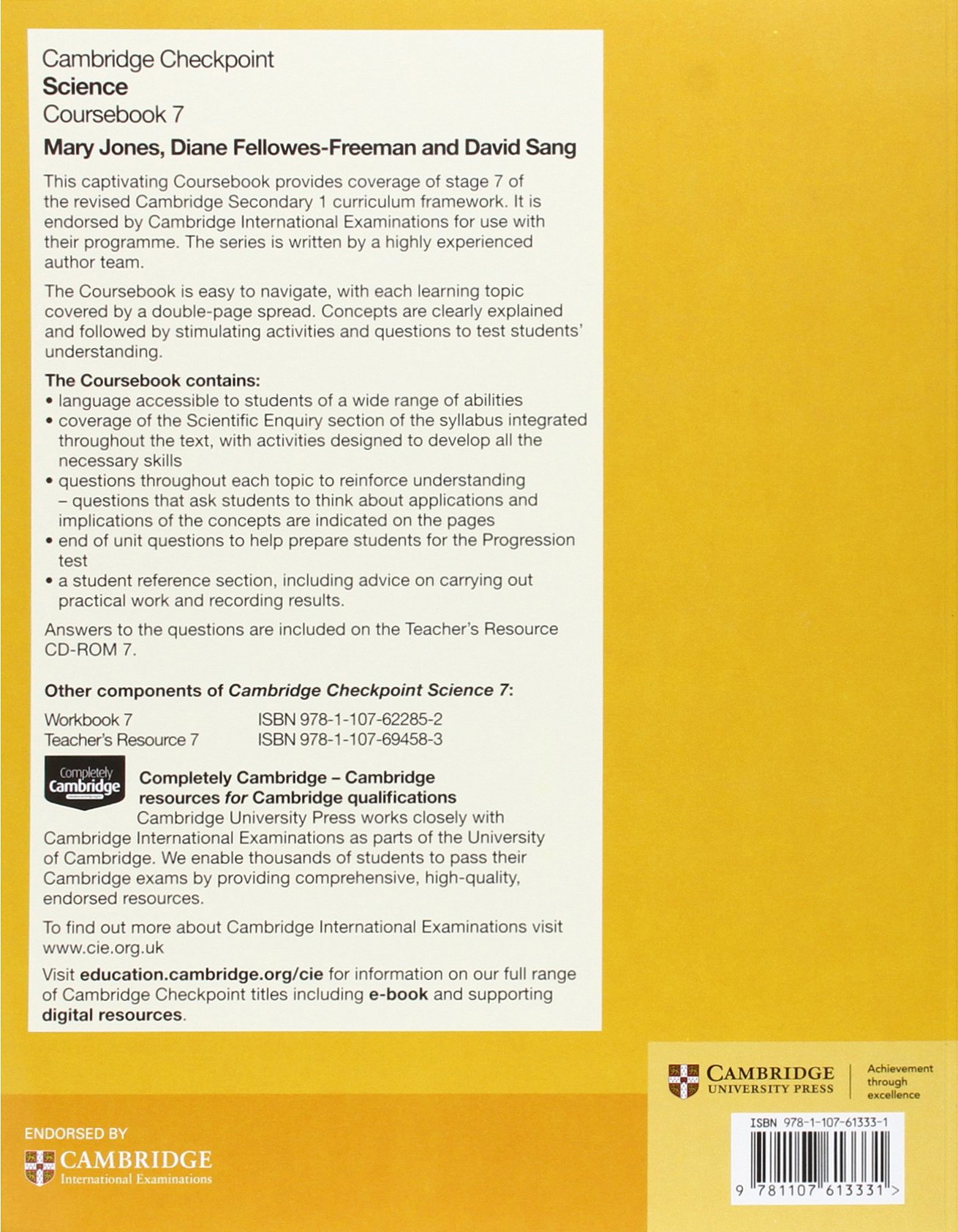 Cambridge checkpoint science coursebook 7 mary jones diane fellowes