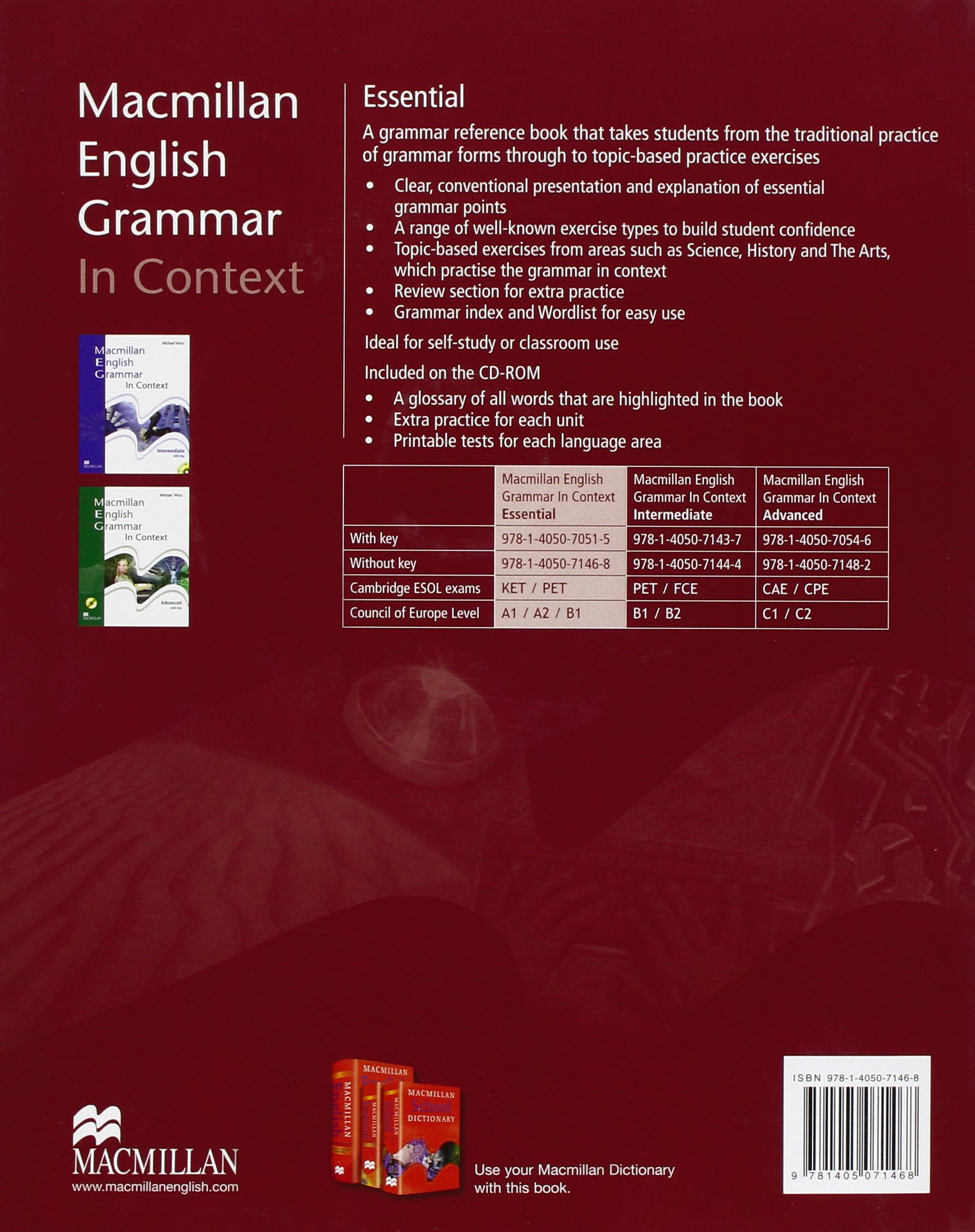 Macmillan English Grammar In Context Essential Without Key And CD ROM