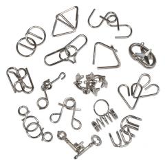 Set de 15 puzzle-uri logice din metal - Cutie verde