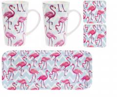 Set 2 cani + coasters + tava - Flamingo Bay