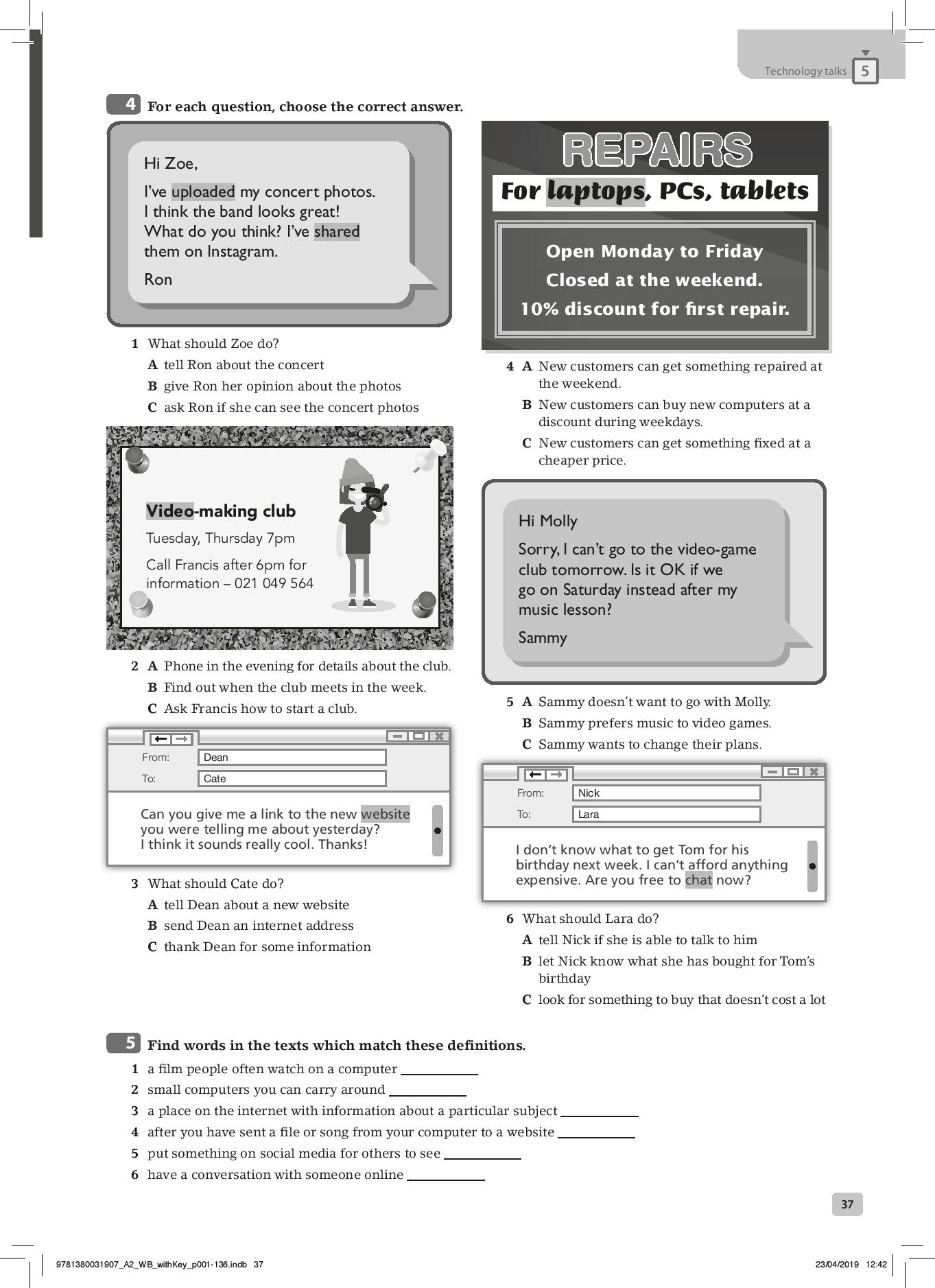 Optimise A2 Workbook with answer key - Jeremy Bowell