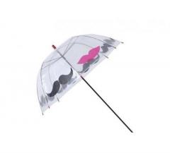 Umbrela transparenta - Mustata