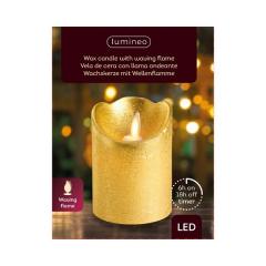 Decoratiune - LED Wax Waving Candle - Gold, 10 cm
