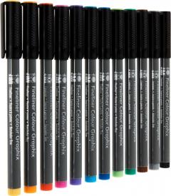 Set linere - Marabu Fineliner Graphix, 12 bucati