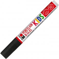 Marker - Marabu Kids Porcelain and Glas, 073 Black, 1-3mm
