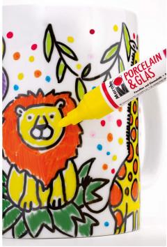 Marker - Marabu Kids Porcelain and Glas, 073 Black, 1-3mm