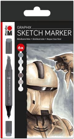 Set 6 markere - Sketch - Alpha Robot