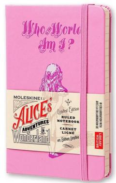 Moleskine Alice's Adventures in Wonderland Limited Edition Pink Hard Ruled Pocket Notebook