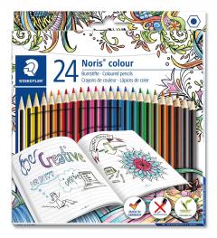 Set 24 creioane colorate - Cutie carton - Noris