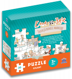 Puzzle 20 piese - Ema si Eric invata bunele maniere