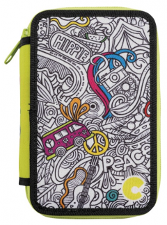 Penar echipat Color Fabric cu trei compartimente (mai multe modele)