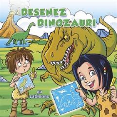 Desenez dinozauri - cu sabloane